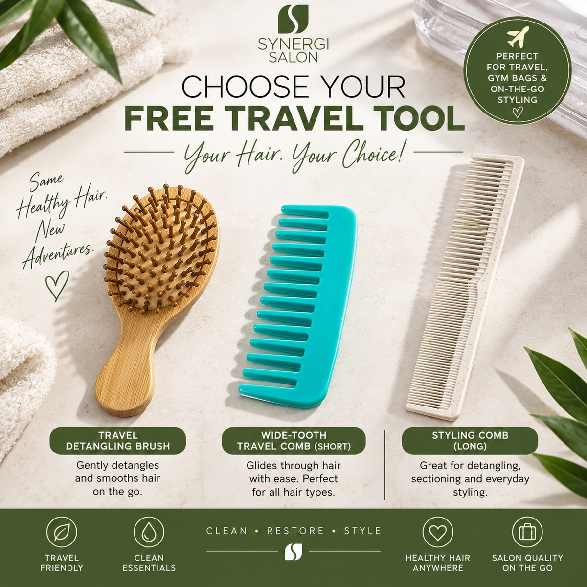 The Great Hair Restart™ — 5-Piece Travel Hair Care System + Free Styling Tool