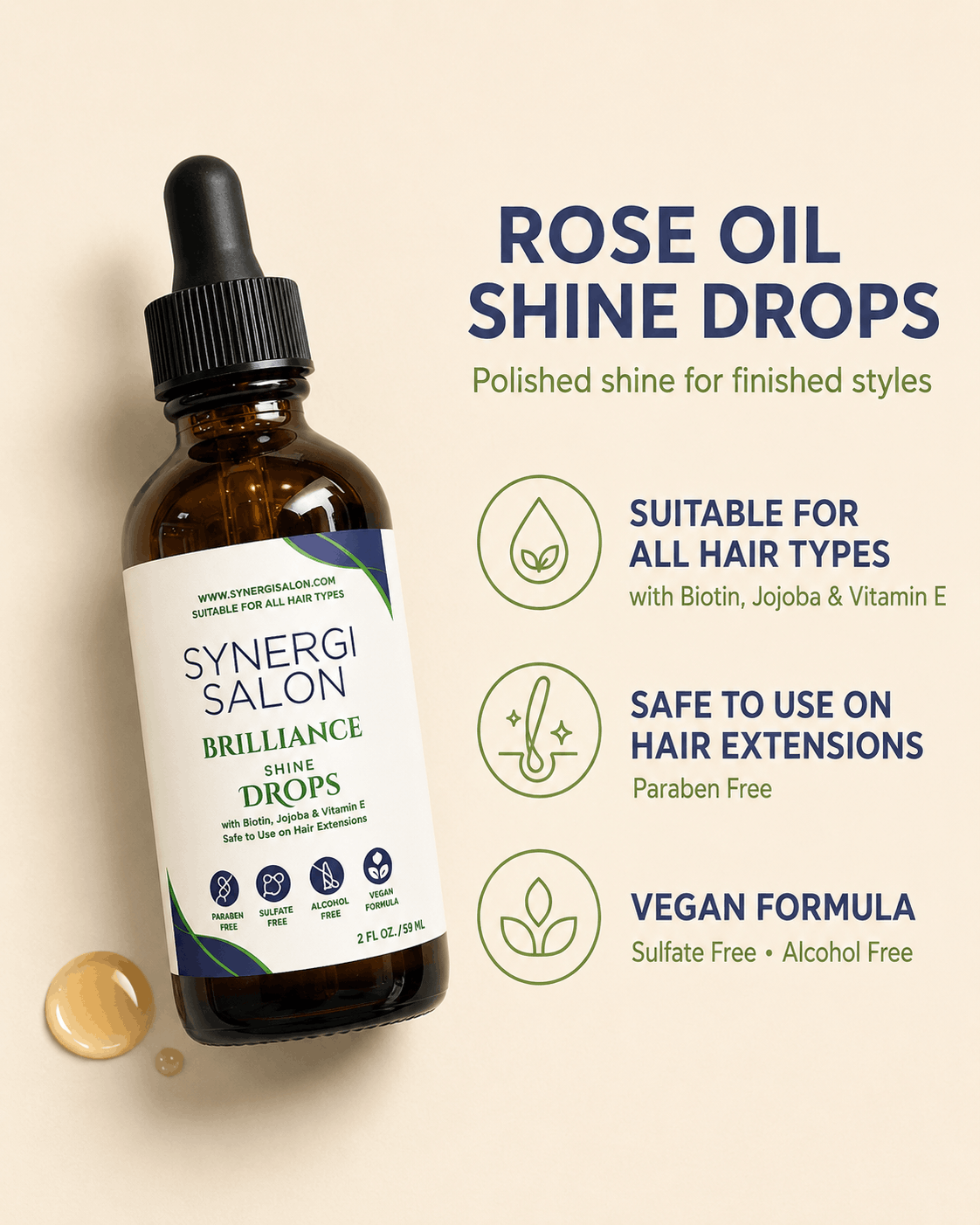 Synergi Rose Oil Shine Drops