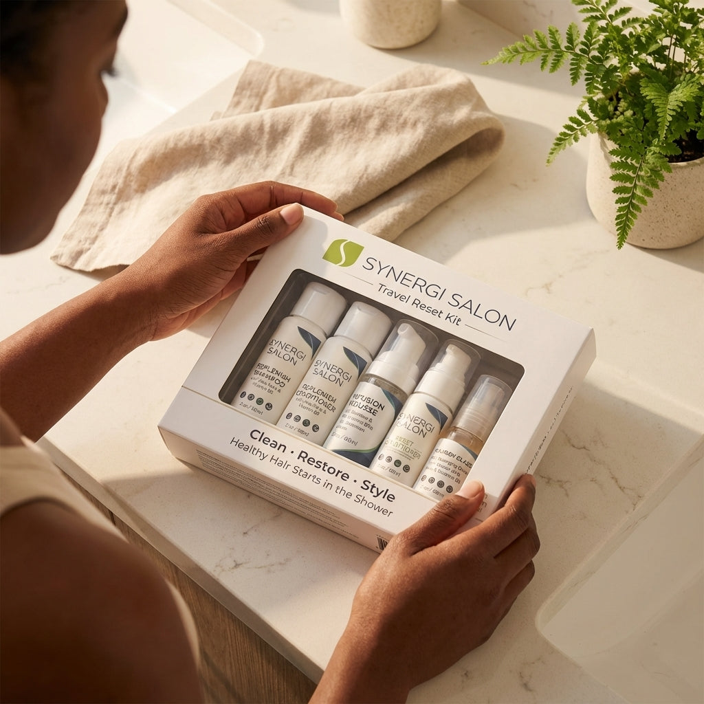 The Synergi Clean • Restore • Style Travel Kit